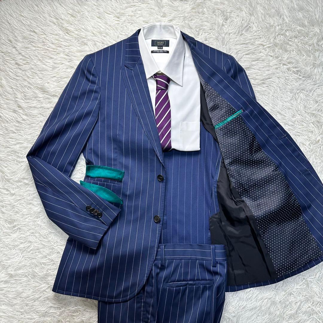 専用 現行 未使用級 ポールスミス ドット青ステッチ セットアップ