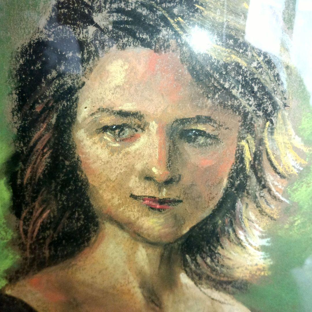 月の竪琴 ハンドメイドパステル画 絵画アート原画 月の竪琴