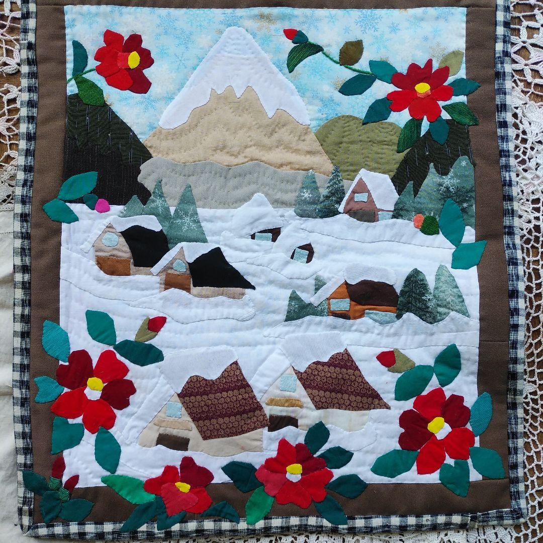 冬景色アップリケパッチワークキルトタペストリー - メルカリ