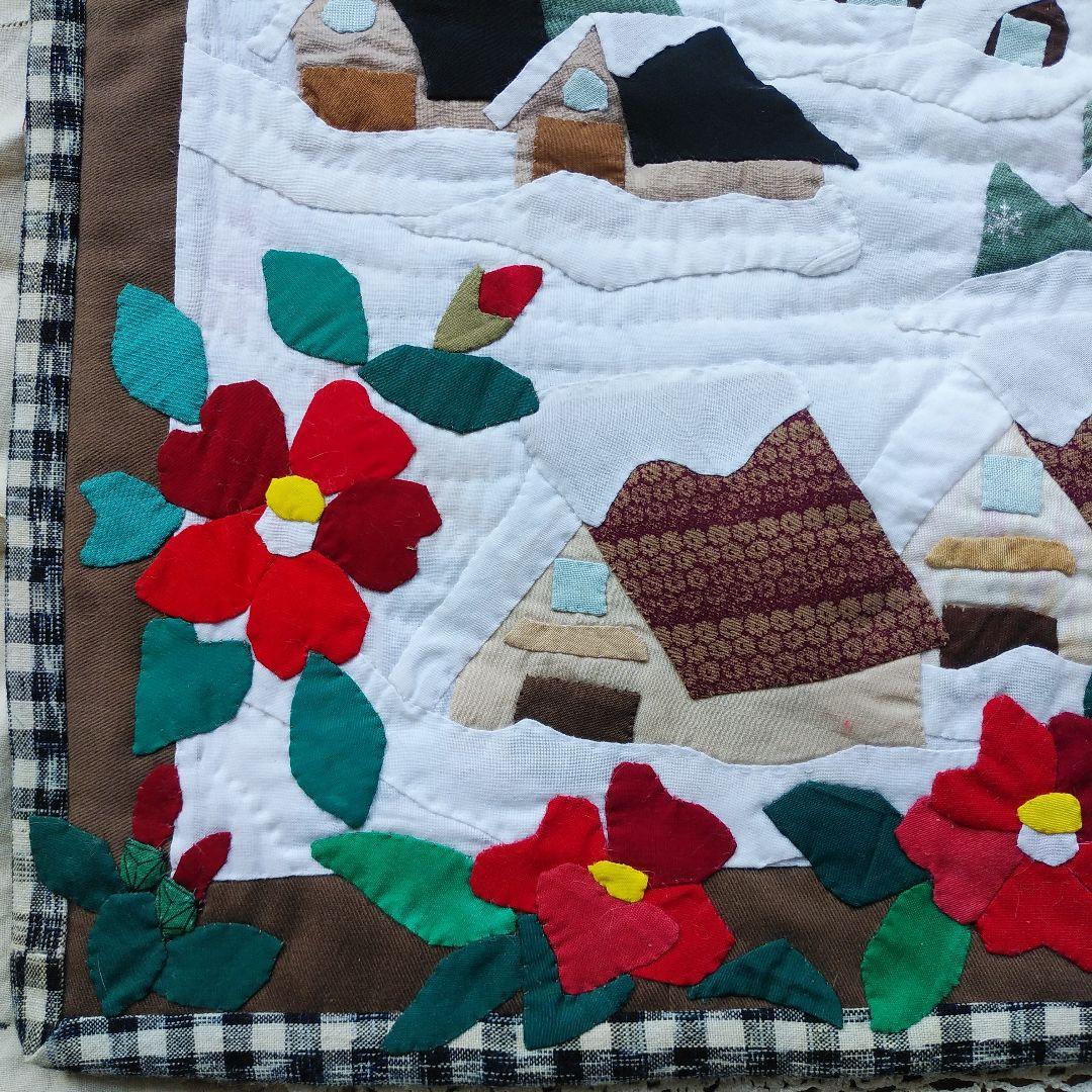 冬景色アップリケパッチワークキルトタペストリー - メルカリ