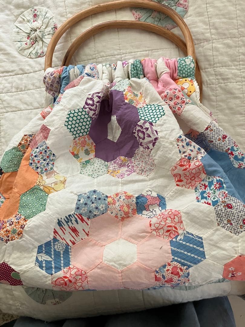 アンティークキルトトップ リメイク フラワーガーデン グラニーバック