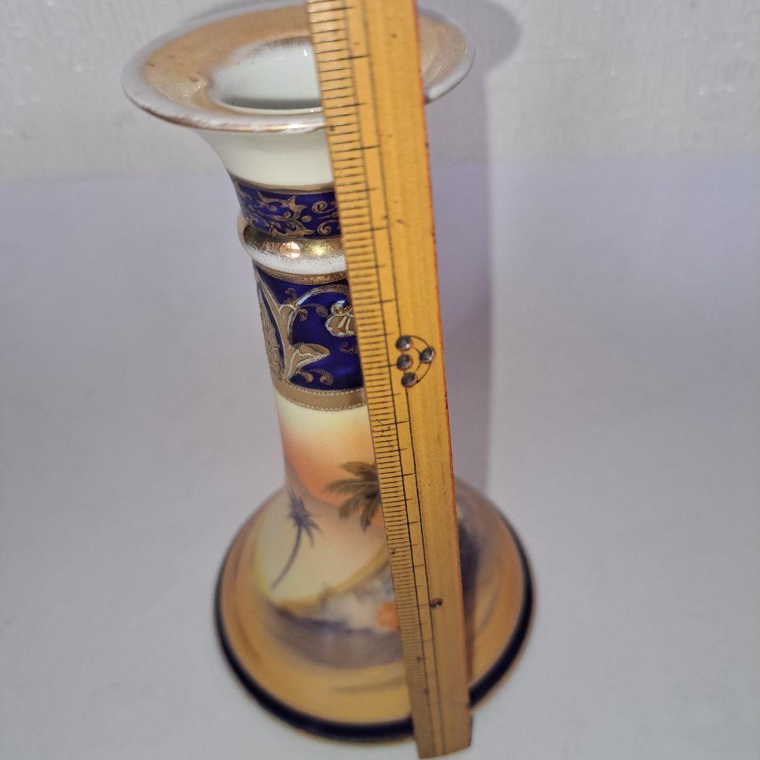 オールドノリタケ キャンドル立て 1933年 本金金彩色絵 砂漠ラクダ