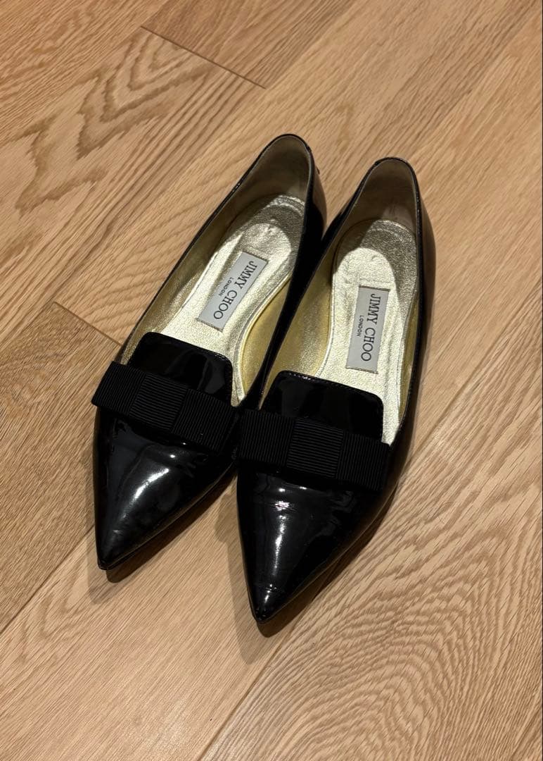 Jimmy Choo 黒 リボン付き フラット 38 JIMMY CHOO/ジミー チュウ通販 | フラットシューズ | シューズ