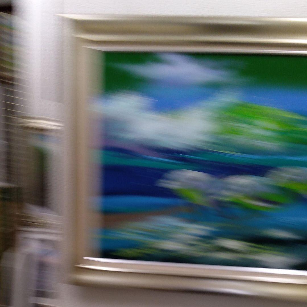 肉質油絵横F20イルカ額装仕上げ品