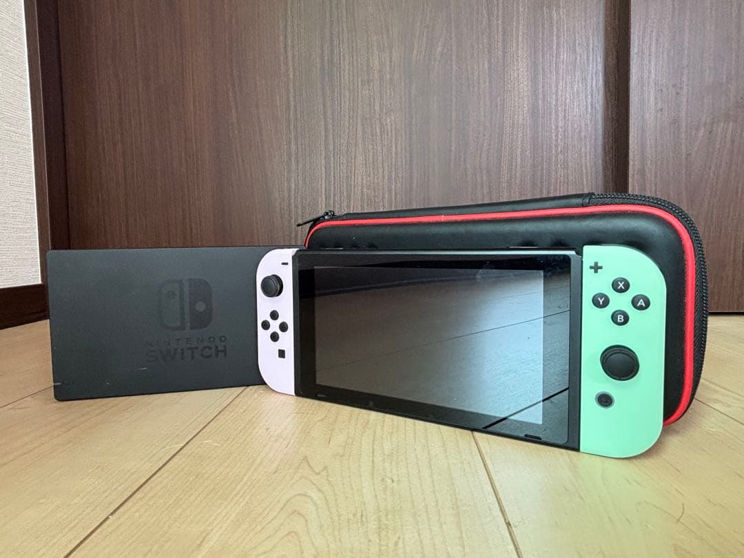 Nintendo Switch 本体 ミントグリーン/パープル らら ホリ NSW-826 スリムハードポーチ プラス for Nintendo Switch ミント