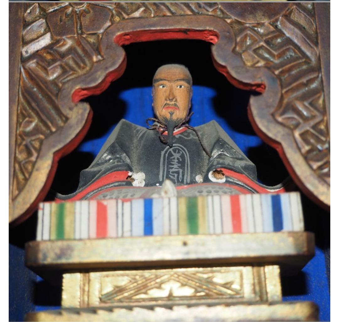 猪飼正徳送料無料　江戸時代　木彫清正公像・厨子　仏教美術