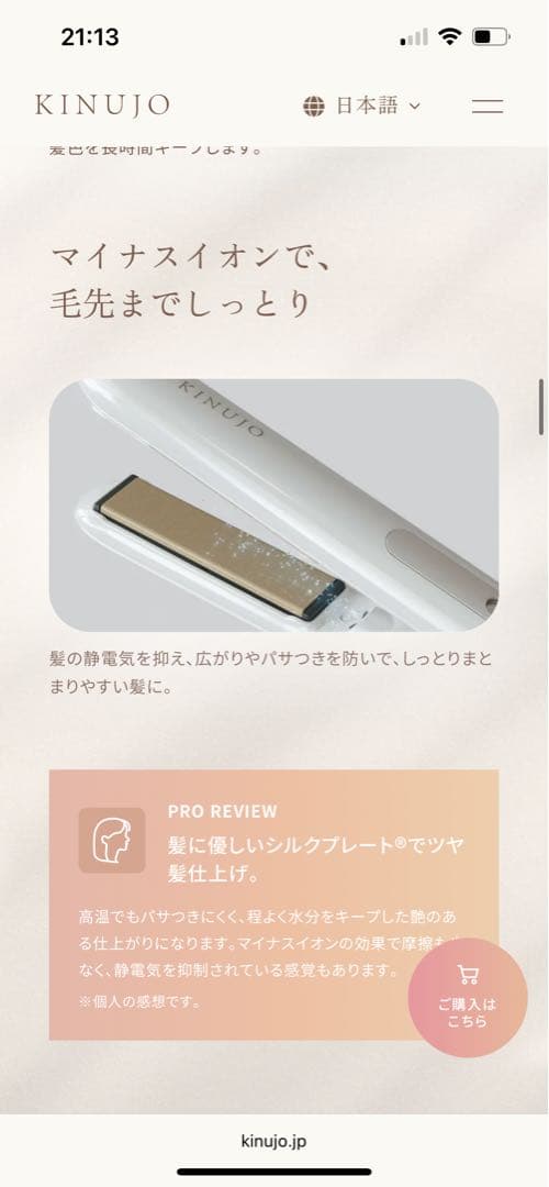 KINUJOMINI IRON -deux- キヌージョ ミニストレートアイロン