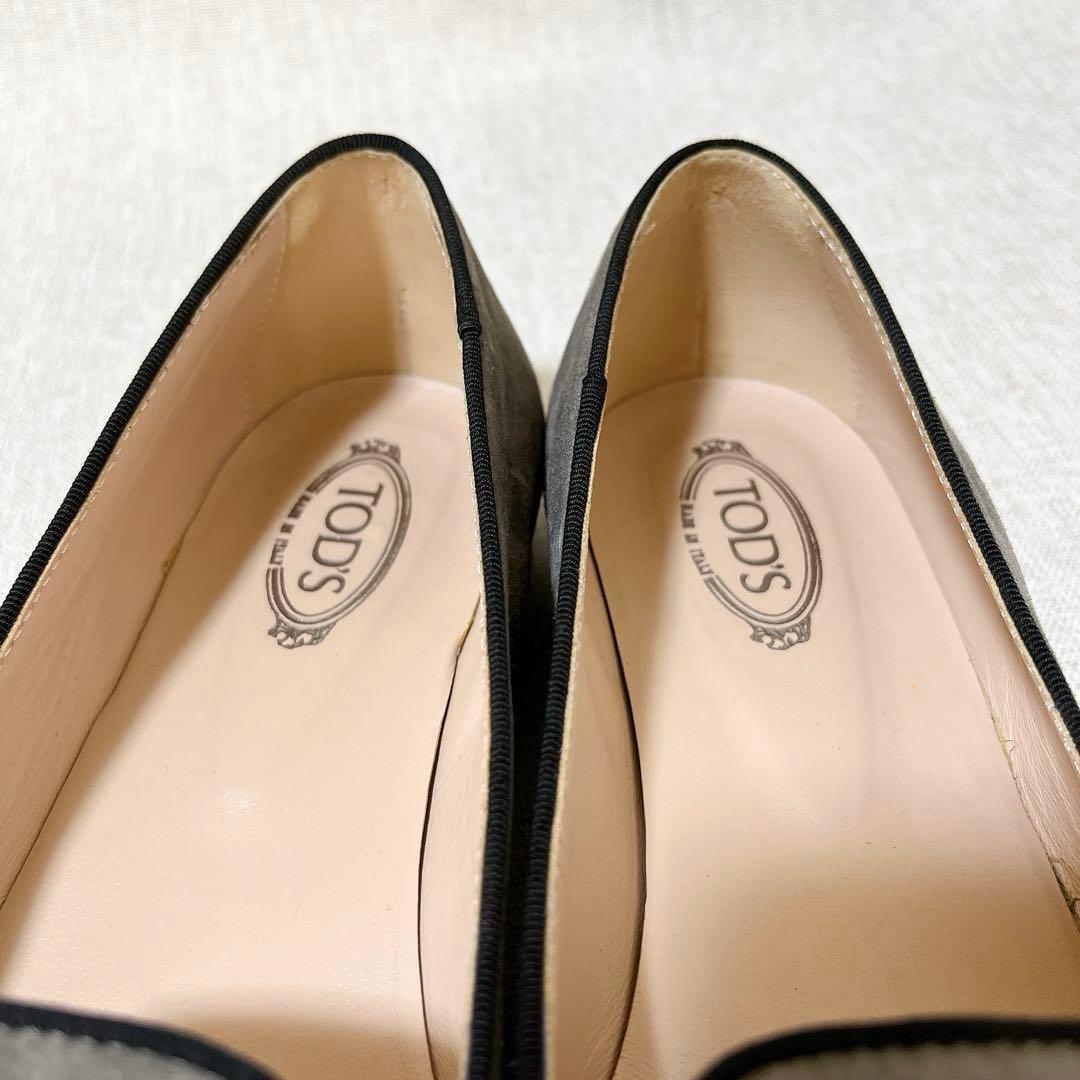 【美品】Tod's トッズ ダブルT フラットシューズ 22.5cm スエード