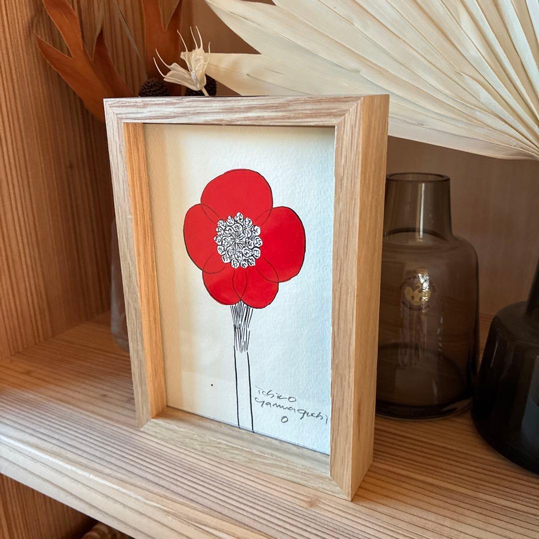 山口一郎 原画 「hana」 赤 額装済 - メルカリ