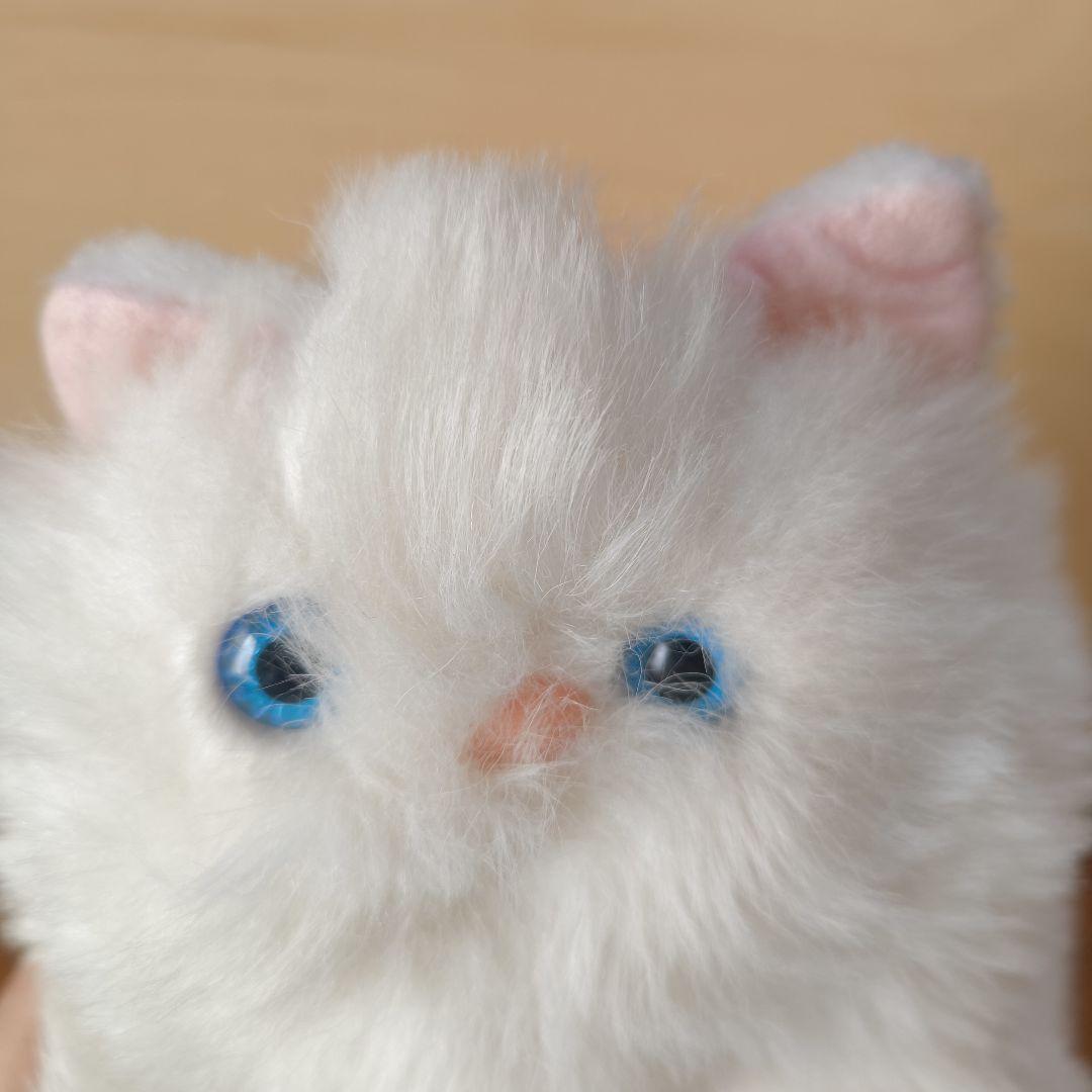 ペルシャ猫 昭和レトロ ぬいぐるみ パペット 白猫 ブルーアイズ