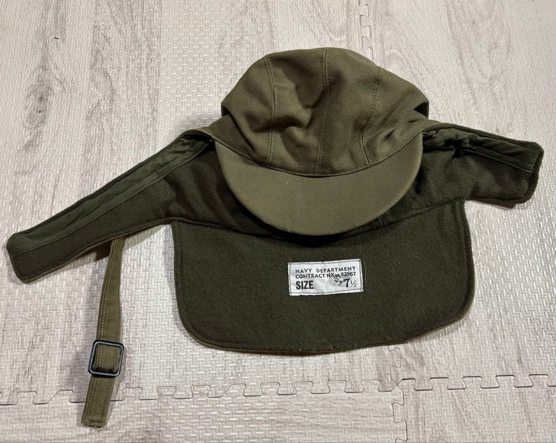 アメリカ軍 米軍 USN ミリタリー N-1 ステンシル デッキキャップ 帽子 USN(米海軍) N-1デッキキャップ(1944-45年製) 7 1/4/実物・未