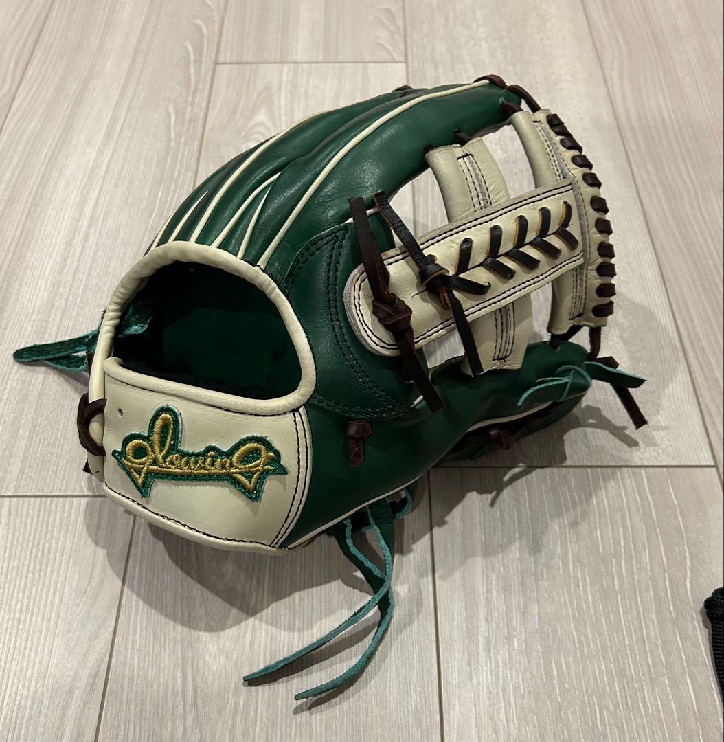 glowing 硬式用グローブ glowing 硬式用内野手グラブ グリーン×ホワイト 野球硬式グローブ 硬式
