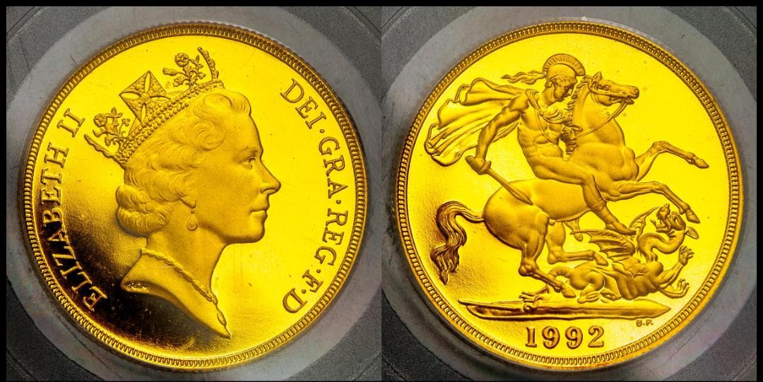 超希少 PCGS-PF PR68 ミドルエリザベス 2ポンド 金貨 1992 - メルカリ
