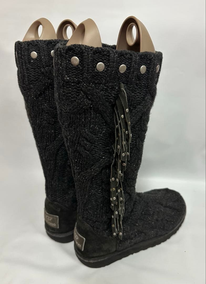 UGG & JIMMY CHOO コラボニットブーツ ブラック　24.0cm