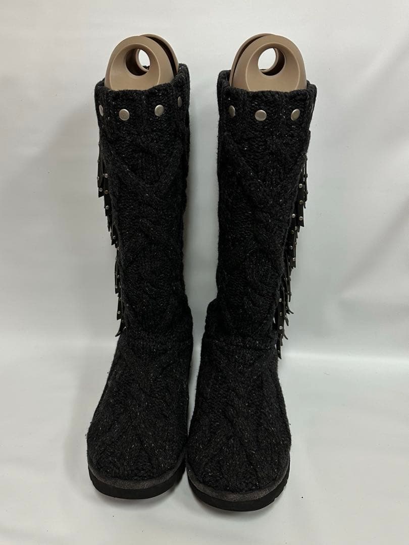 UGG & JIMMY CHOO コラボニットブーツ ブラック　24.0cm