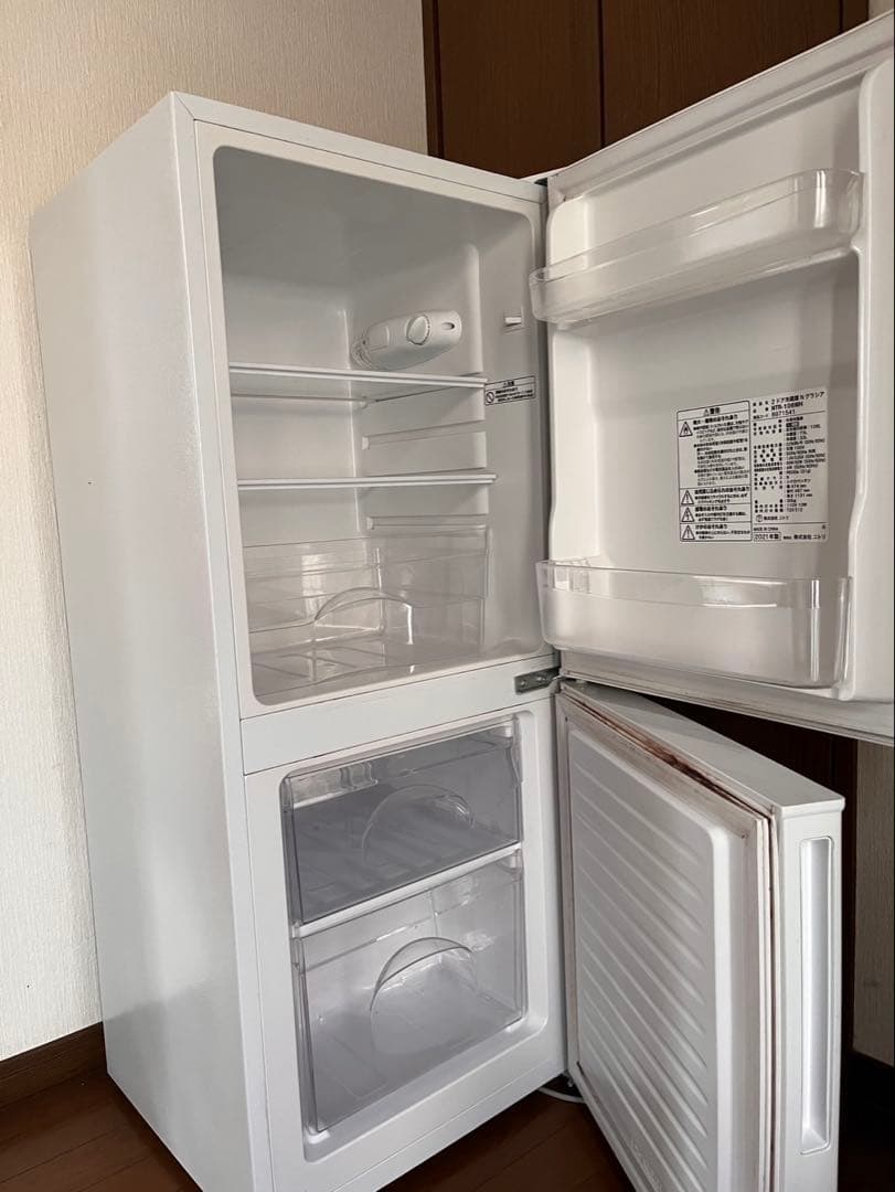 送料込み】冷蔵庫 2ドア NTR-106WH 106L 2021年製 ホワイト - メルカリ