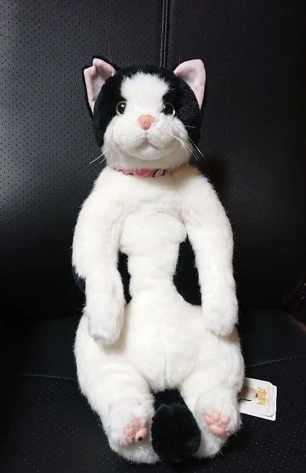 はっちゃん日記 ぬいぐるみ(座り) ハチワレ猫 タグ付き ハチワレ (ねこ) 座り I-6851 ぬいぐるみ 日本製 手作りグレイスフル