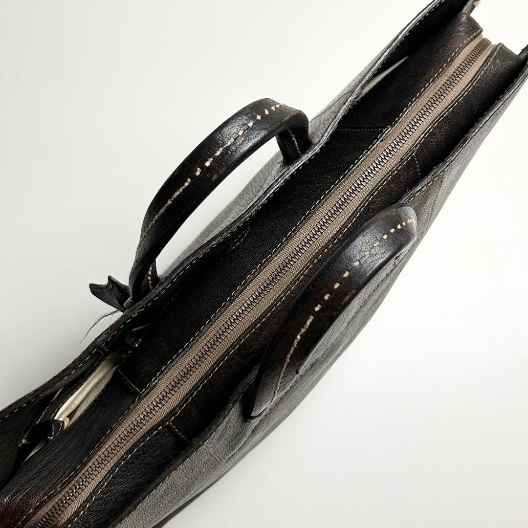 希少】ダンゲンテン/アンティーク加工レザーブリーフケース/ビジネス