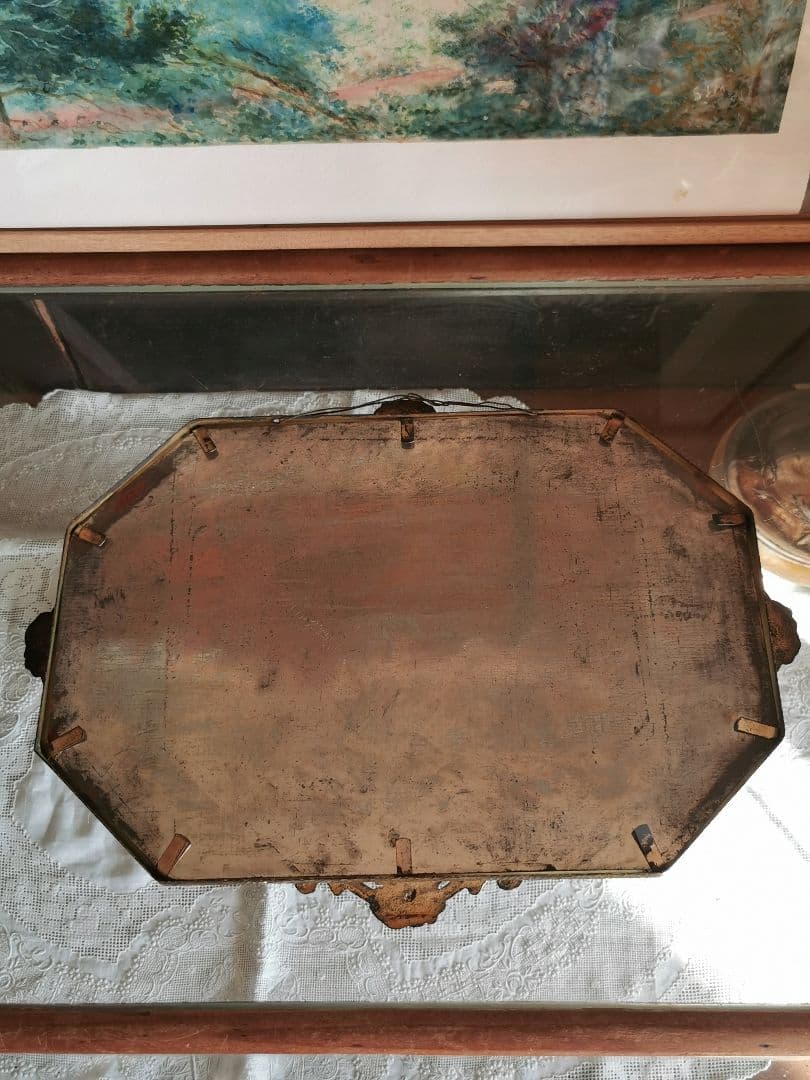 アンティーク 最後の晩餐 ドームガラス ドライフラワー オルモル装飾風