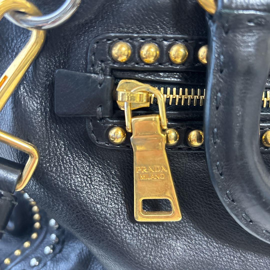 希少・極美品】プラダ スタッズ 2way ショルダーバッグ ハンドバッグ