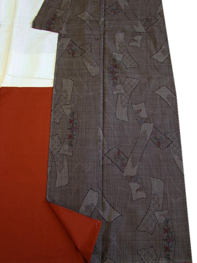 値下げ交渉OK！L寸 純泥染 本場奄美大島紬 径横絣 七マルキ 正絹