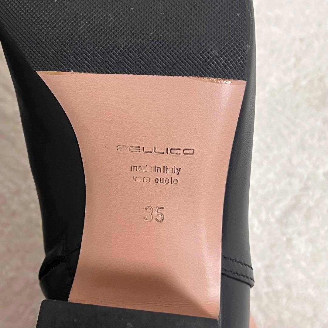 PELLICO】極美品 ショート ブーツ ブラック サイドジップ 35