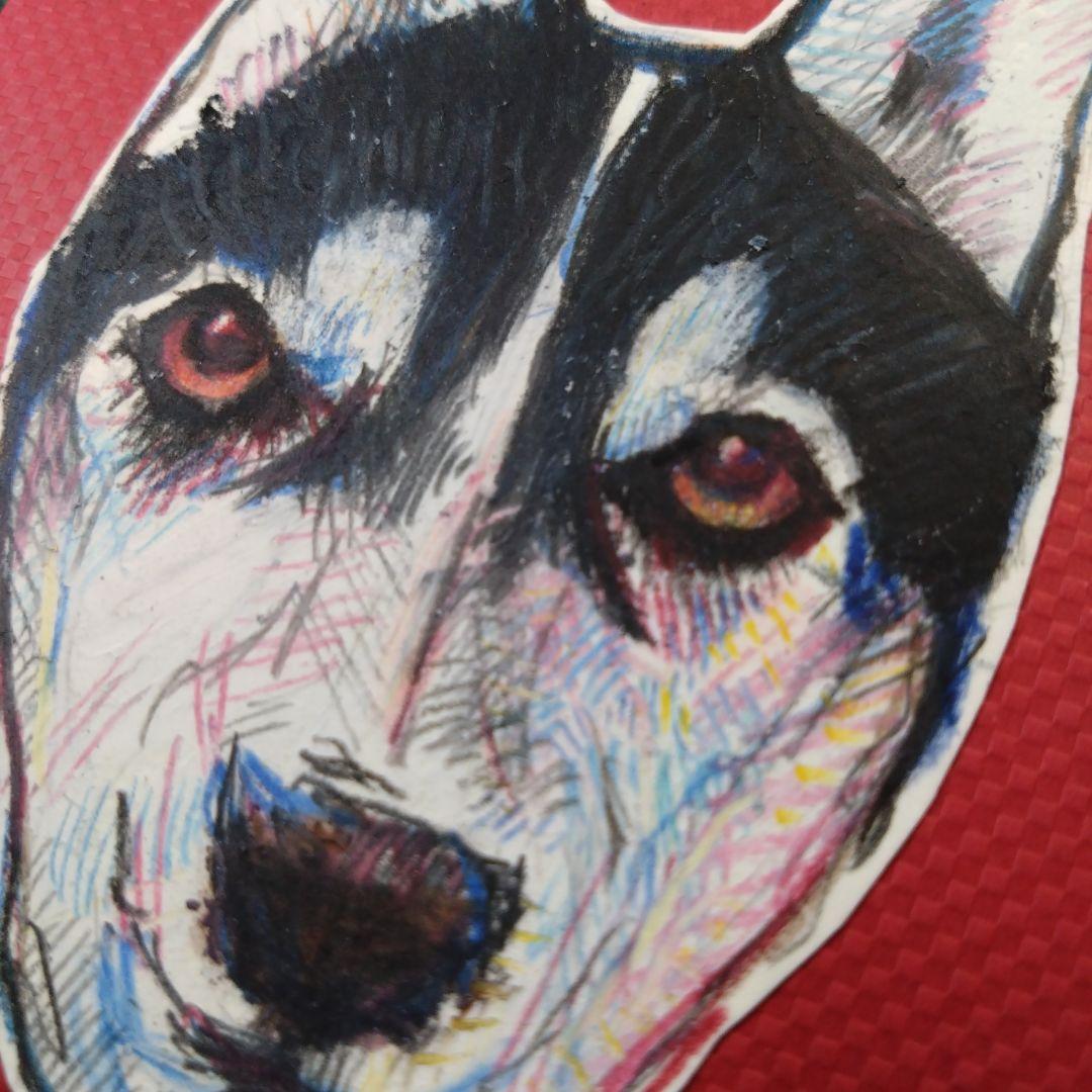 ザビちゃん】【原画肉筆】ワンちゃん・ハスキー