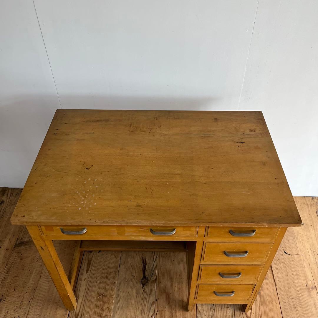 アンティーク 片袖机 デスク テーブル モダン レトロ 《送料込み》