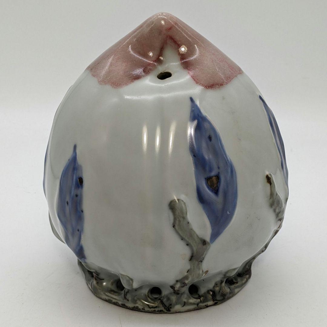 李朝 特大桃型水滴 辰砂青華彩 高麗白磁 染付 李氏朝鮮 書道具 水差 水