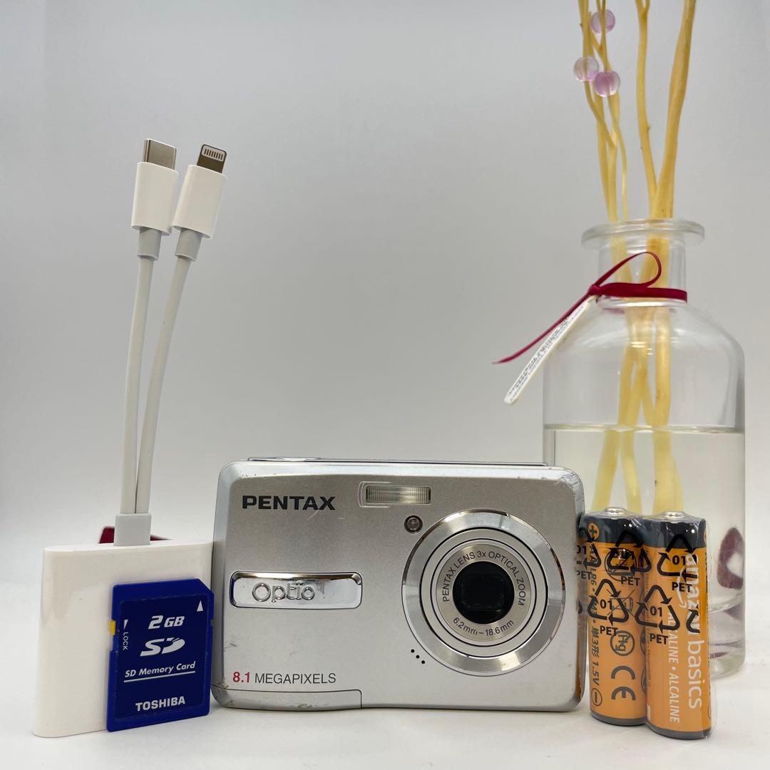 スマホ転送OK✨PENTAX Optio E40✨動作確認済 単三電池 可愛い♪