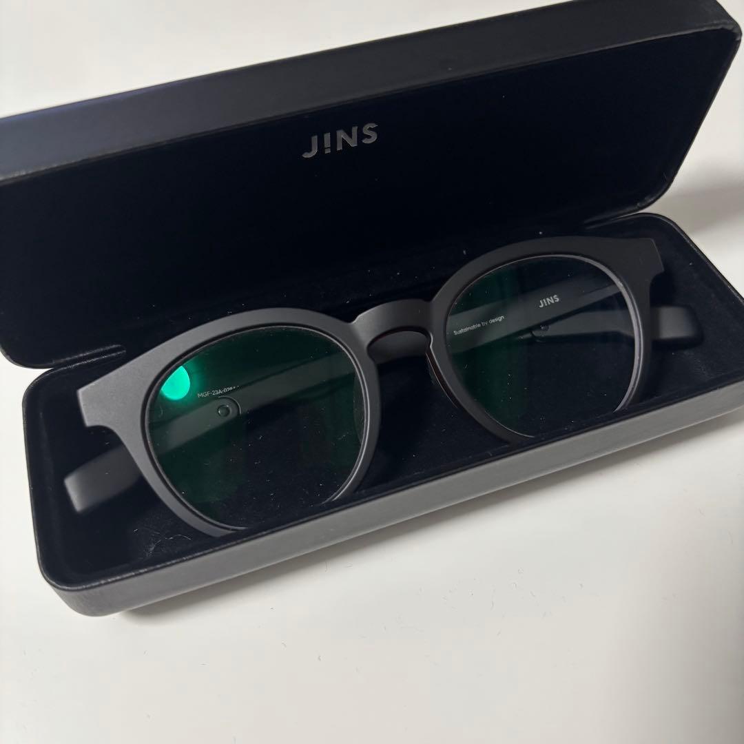 新品　JINS ボストン型メガネ ブラウン　-3.0 可視光調光加工済み