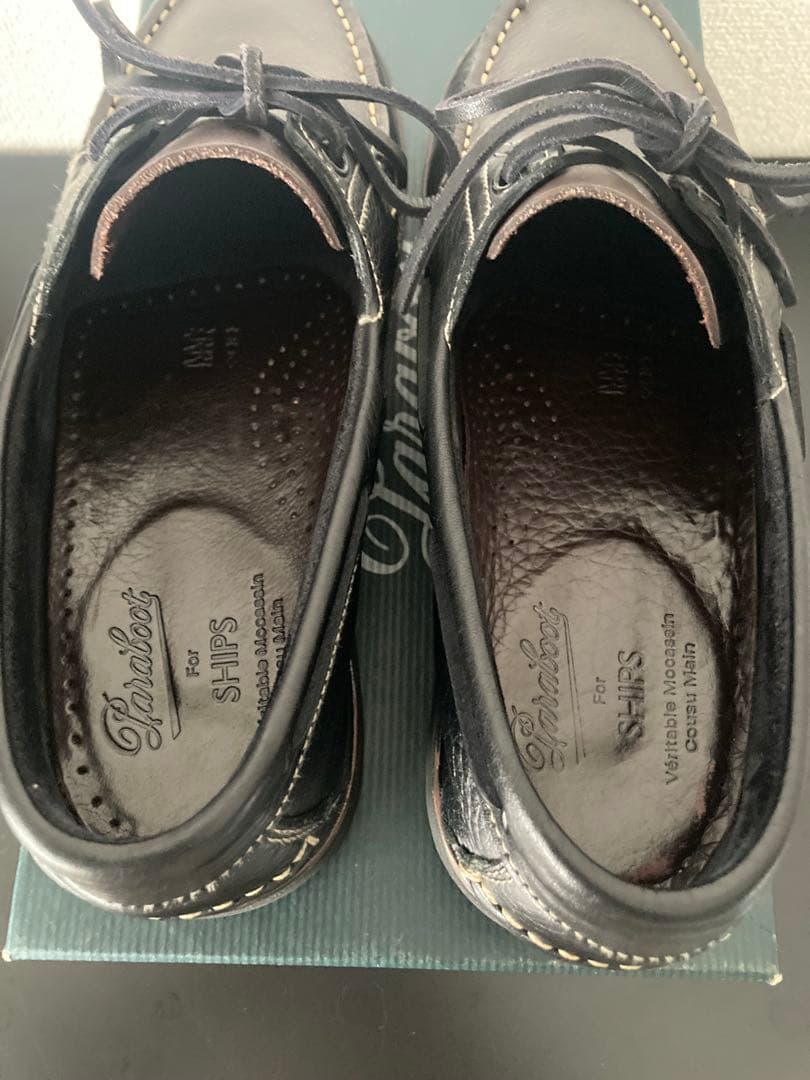 PARABOOT：BARTH SPORT デッキシューズ ブラック×ブラウン 7 Paraboot