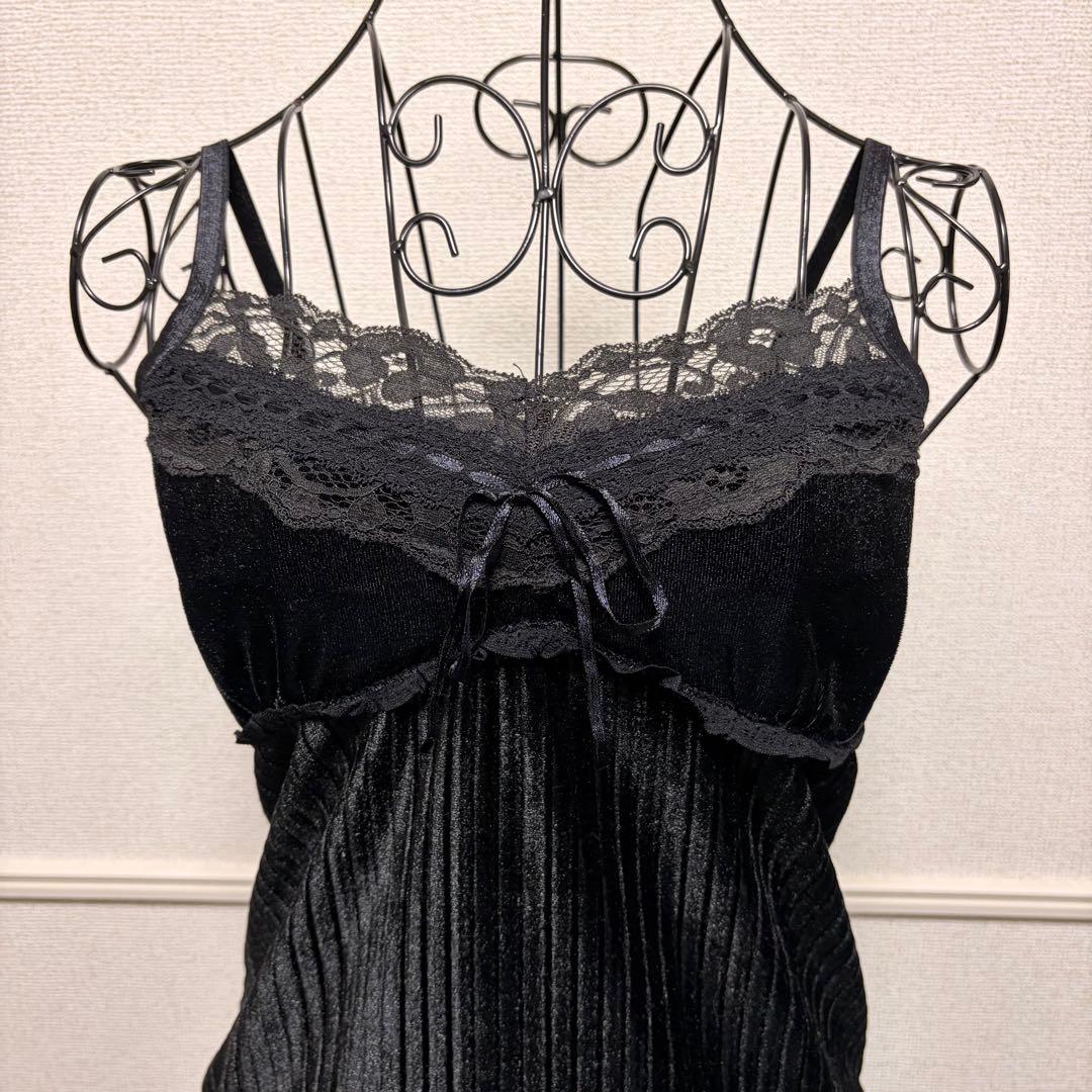 キャミソール ベロア フェアリーグランジ y2k 平成ギャル ダークコア