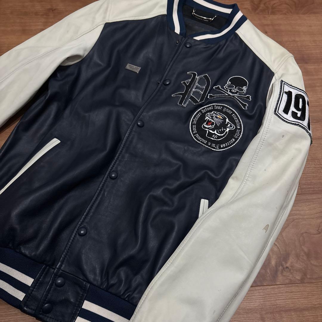 送料込み！PHILIPP PLEIN HOMME レザースタジャンサイズM