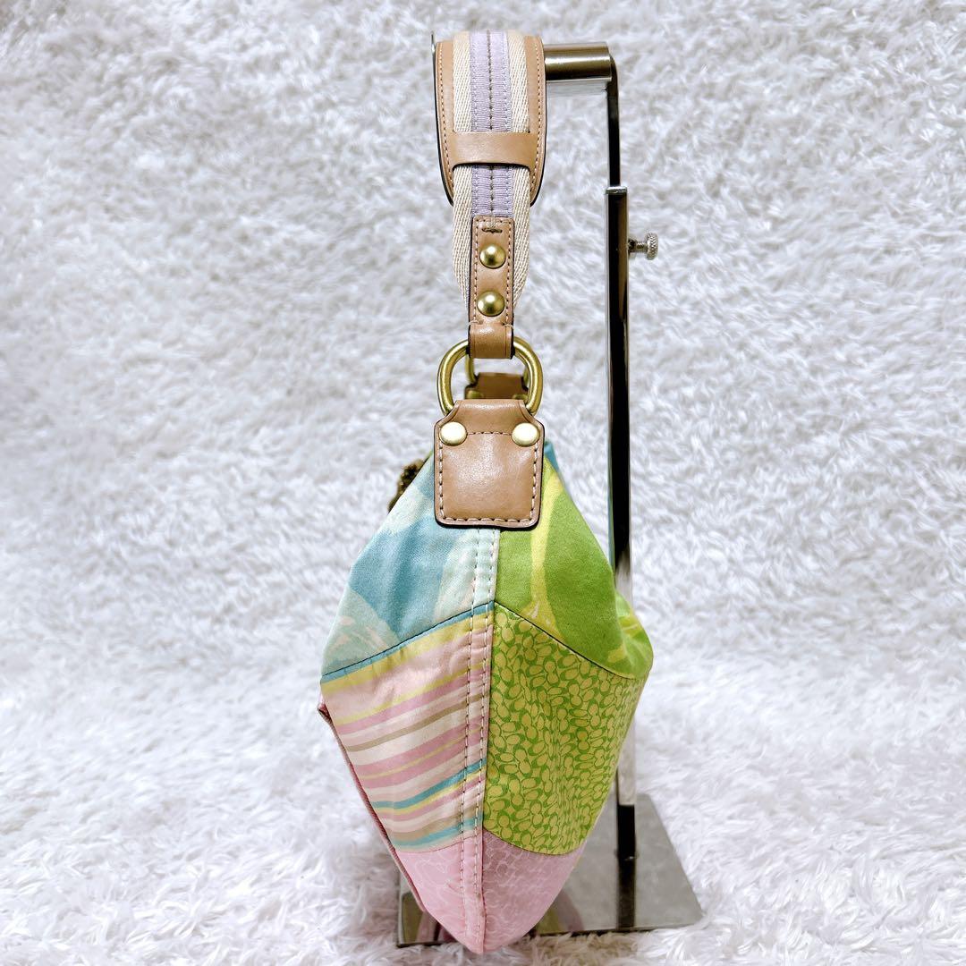 希少✨coach パッチワーク ホーボー ワンショルダーバッグ マルチカラー