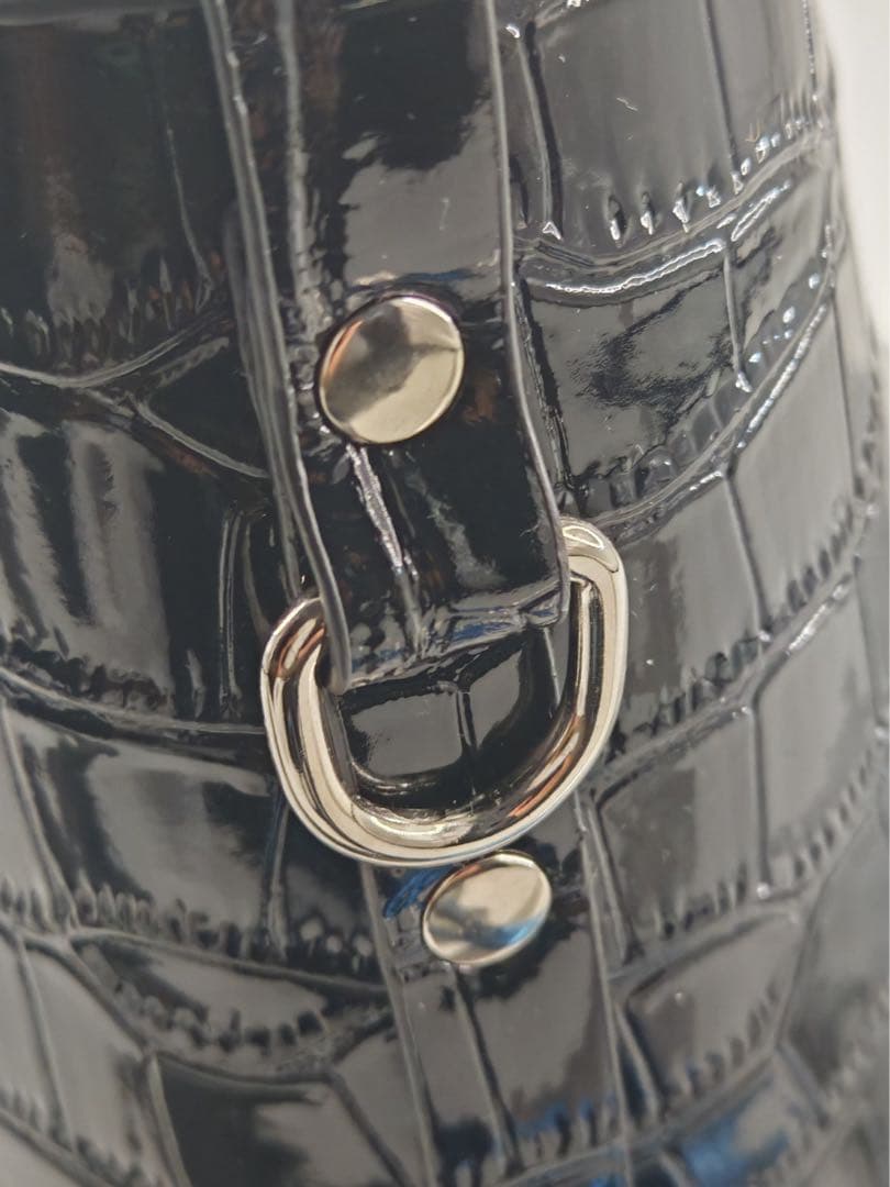 Vivienne Westwood クロコ型押しミニバケットバッグ ブラック美品