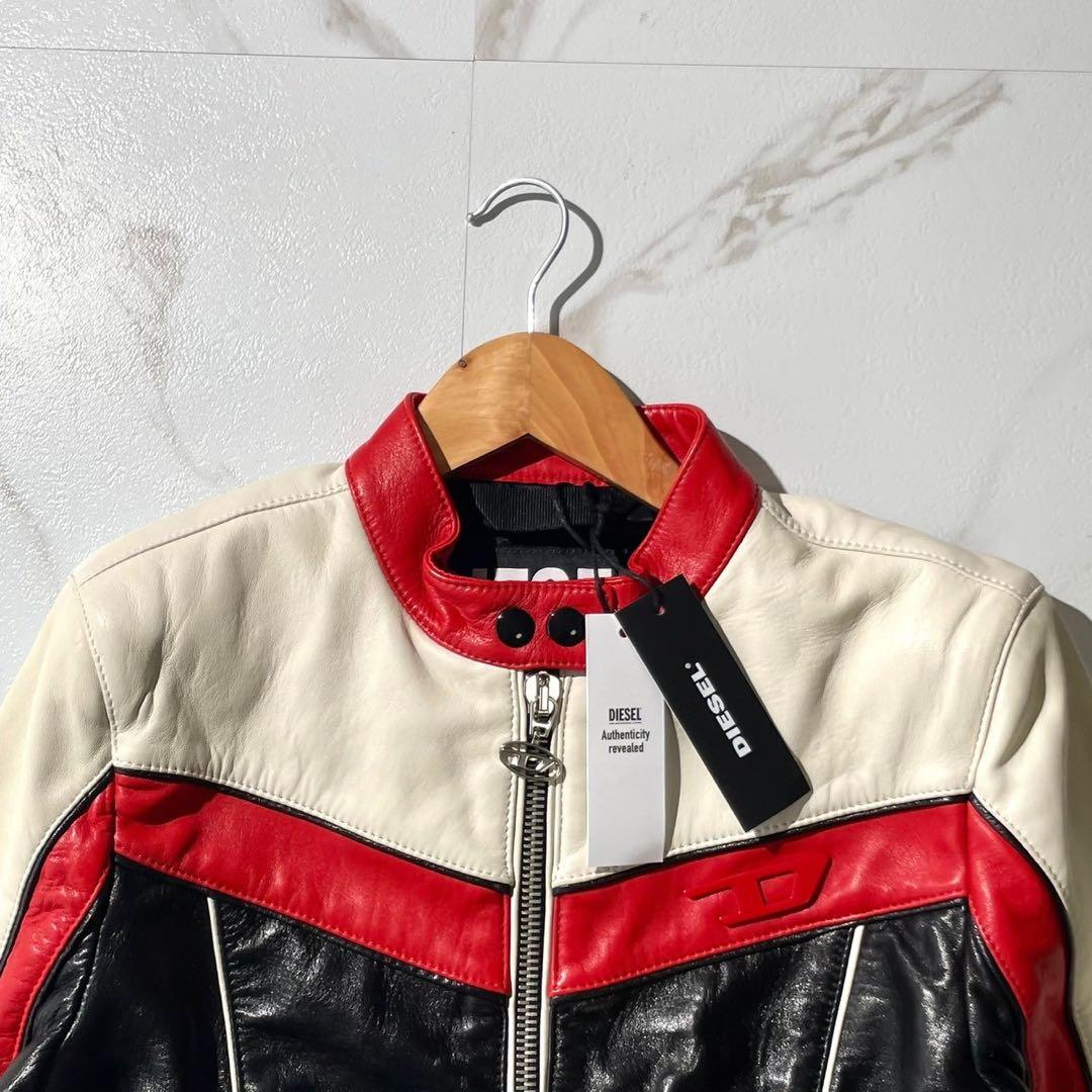 未使用 定価22万 ディーゼル Dロゴ ライダース レザージャケット