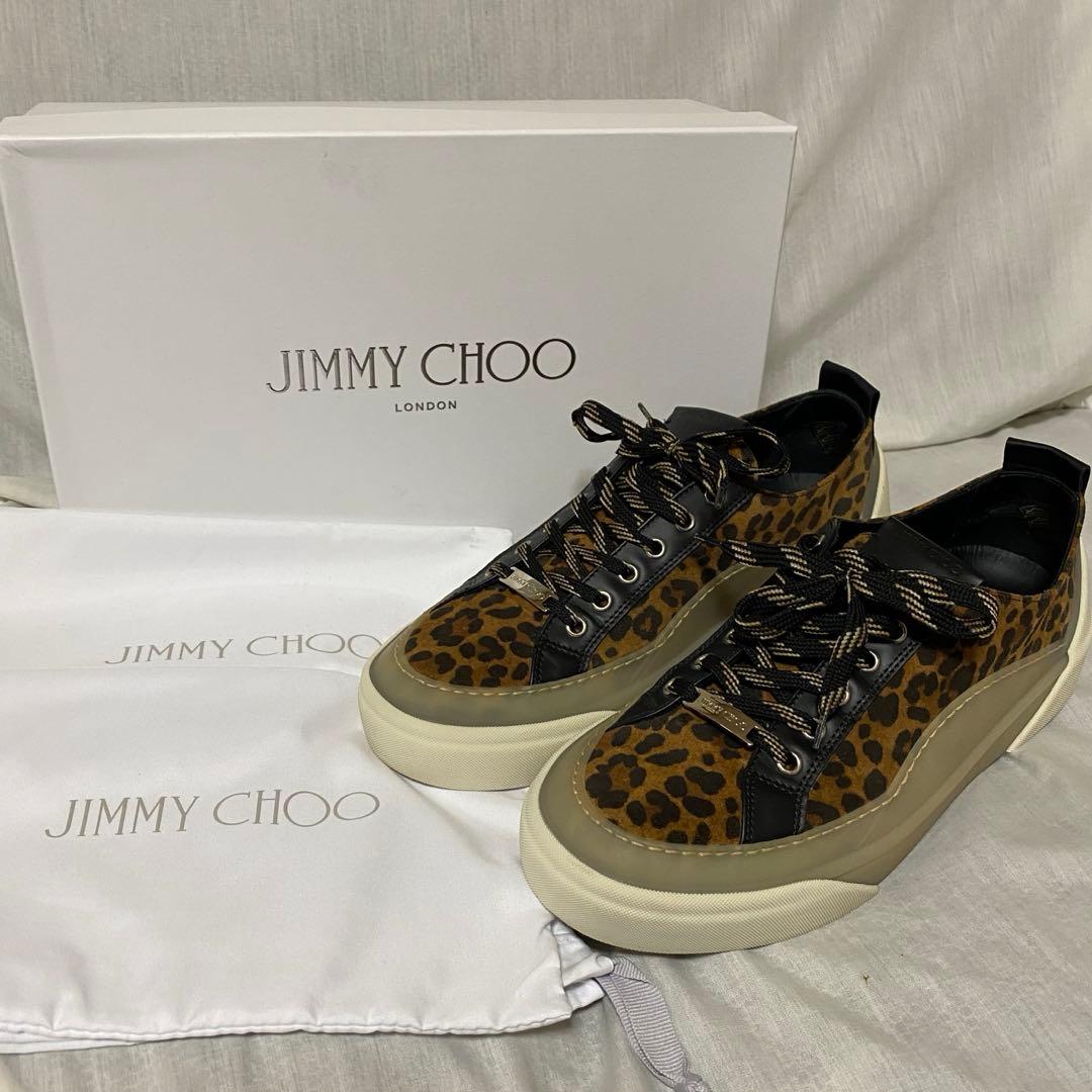 新品 本物 正規品 ジミーチュウ メンズ スニーカー レオパード 豹柄