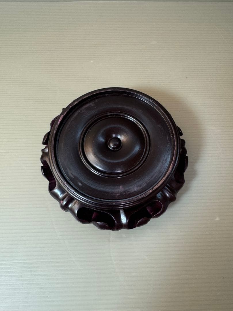 2903 中国骨董 大明萬暦年製銘 染付唐草青花 花瓶 花台付 時代物