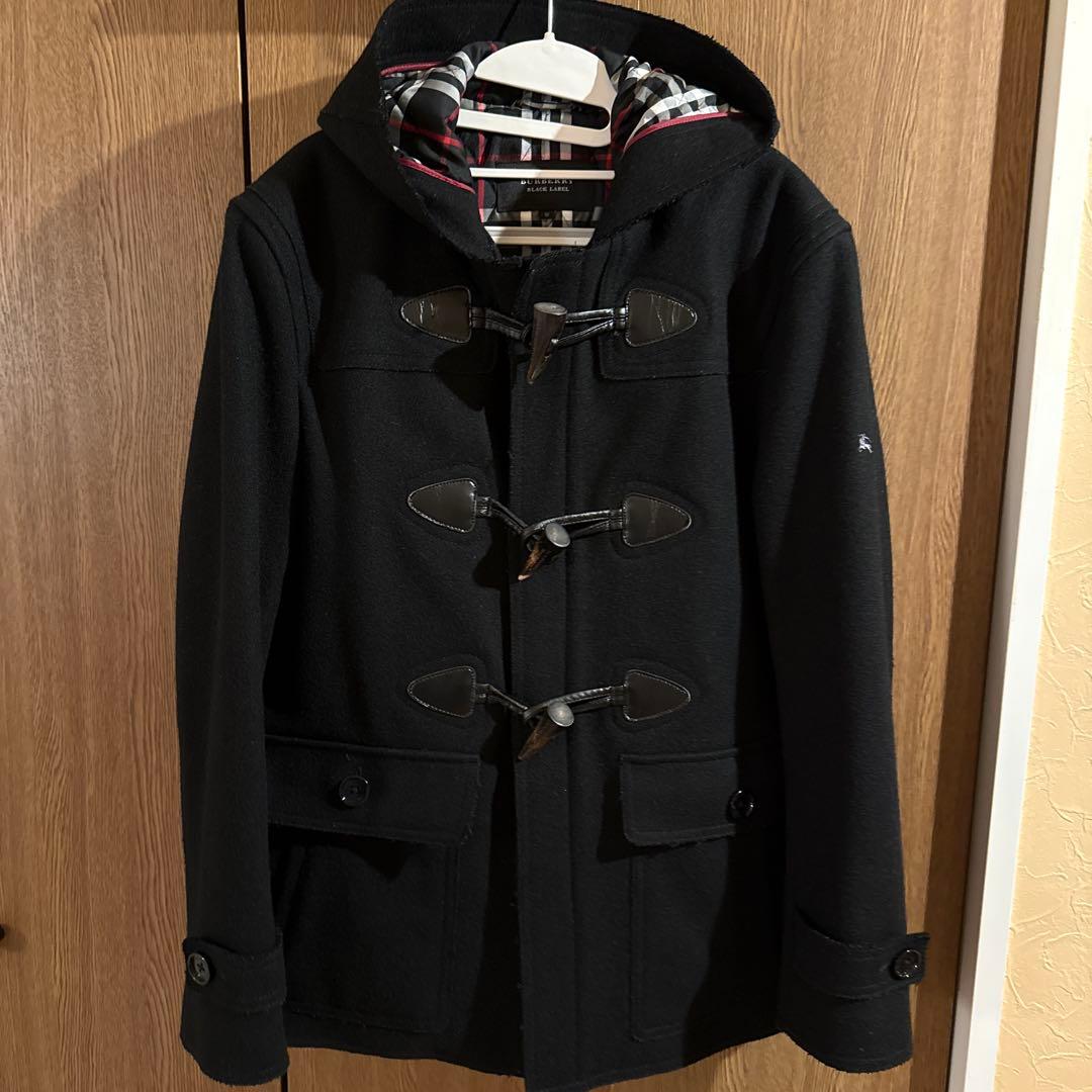 BURBERRY BLACK LABEL ダッフルコート Mウール ブラック BURBERRY (バーバリー) ウール 裏チェック ダッフルコート BB8033638