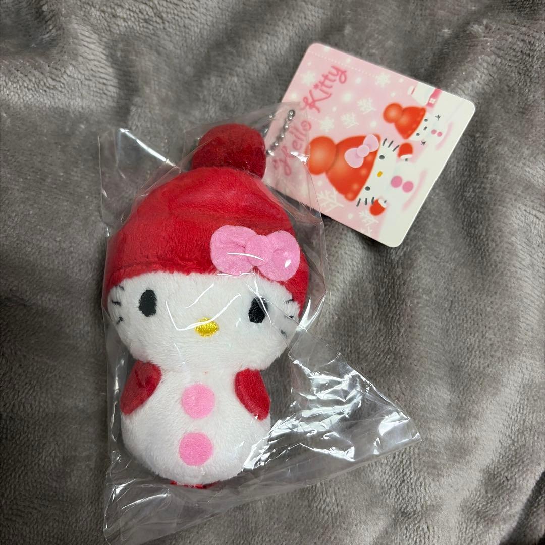 【新品未開封】ハローキティ 雪だるま ニット帽キティぬいぐるみ　マスコット　レア サンリオ - サンリオ ハローキティ ニット帽 雪だるま ぬいぐるみ の