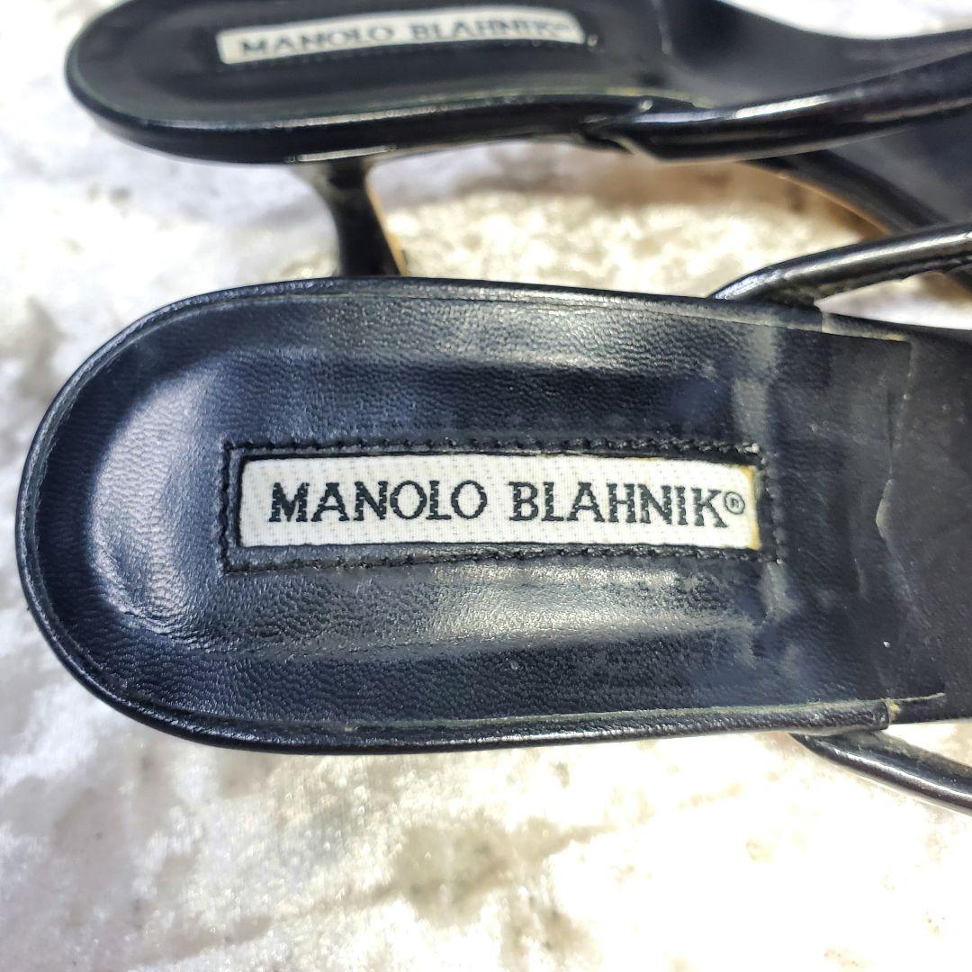 【美品】✨マノロブラニク 24.5cm トングサンダル 黒 レザー 38