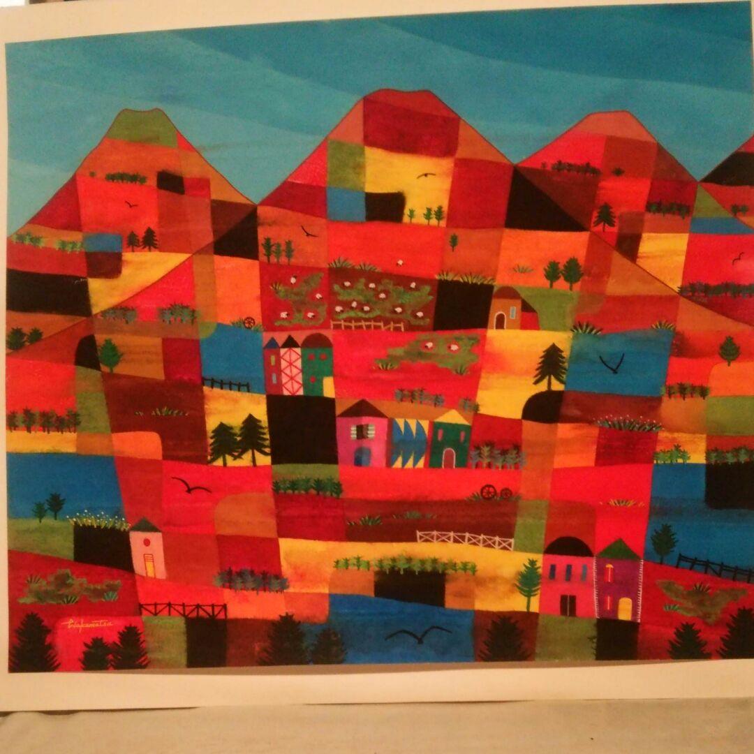 水彩画　きらめく季節　10号 水彩画原画 湘南の夕日・江の島 ＃652 | iichi 日々の暮らしを心地よく