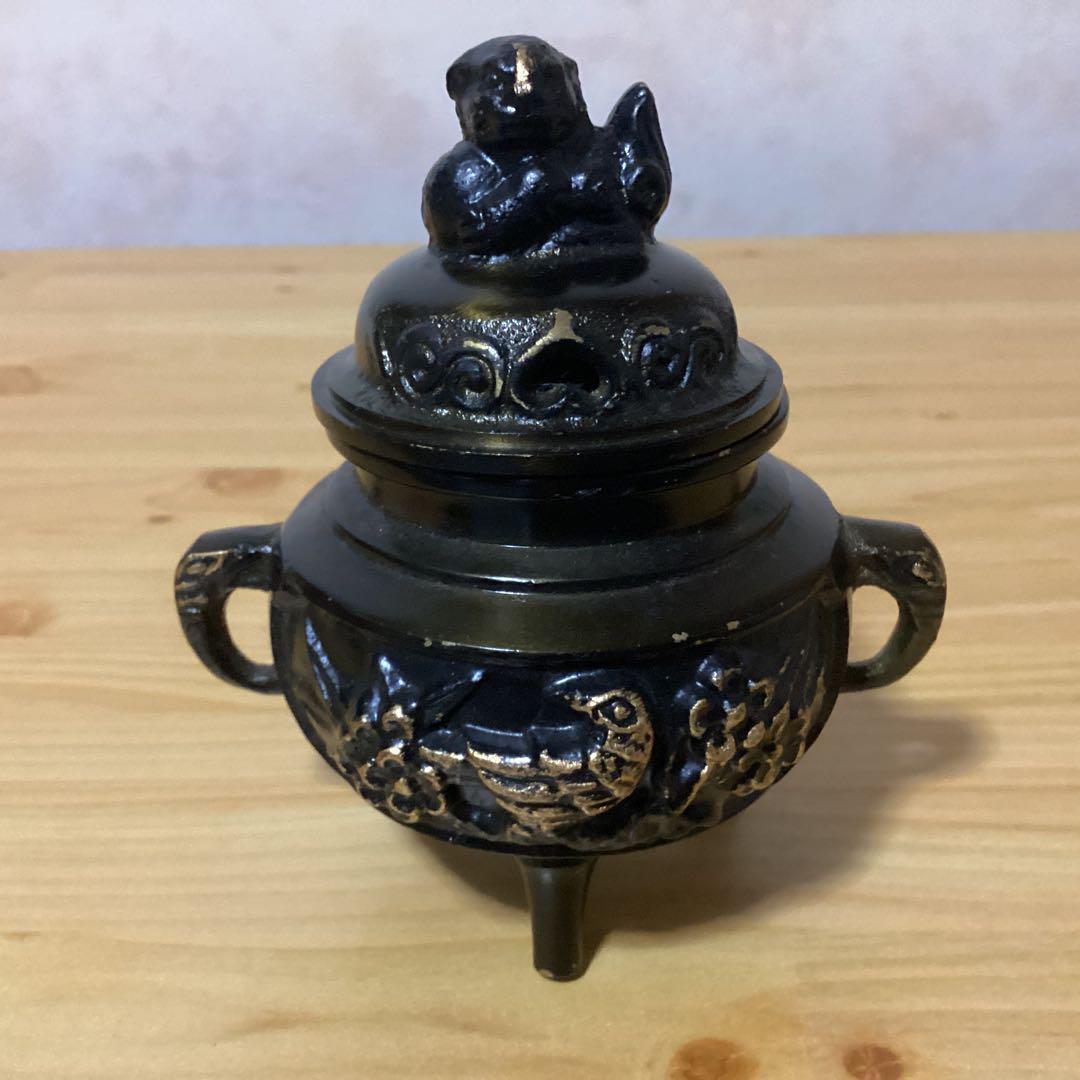 狛犬香炉 銅製 香合 置物 獅子 三具足 - メルカリ