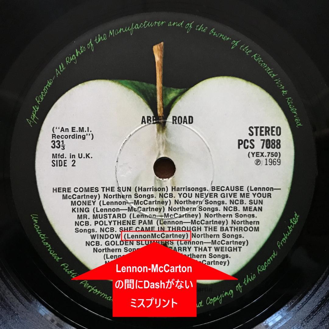 UKミスプリラベル 稀少初回盤 THE BEATLES ABBEY ROAD
