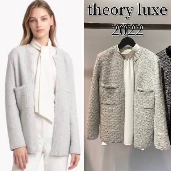 theory Luxe Splendo Posh ツイード ニットジャケット ☆美品☆セオリー リュクス Splendo Posh カーディガン ジャケット