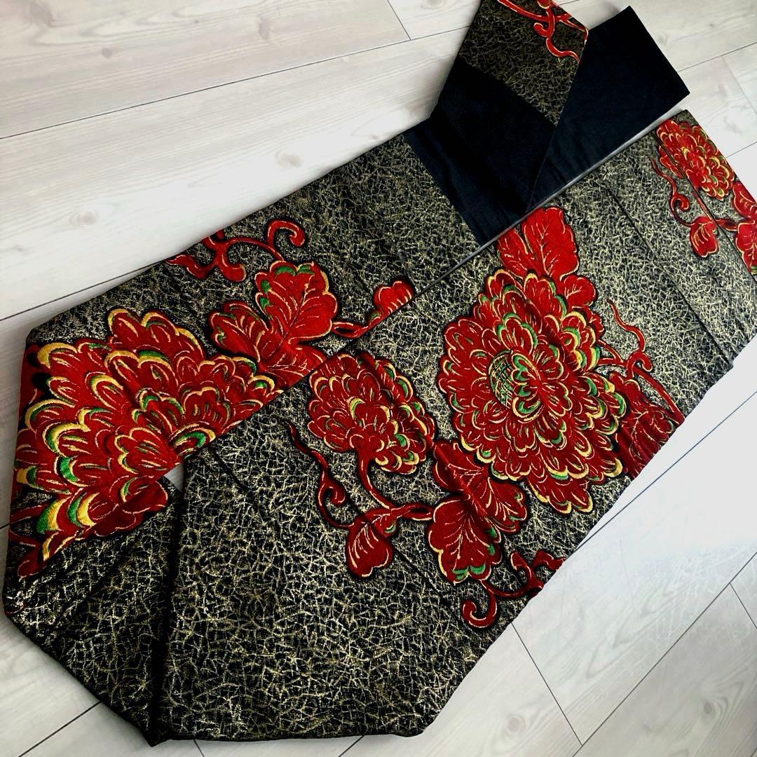 アンティーク名古屋帯 大正ロマン 大輪花模様 織り出し 上質 正絹2-25