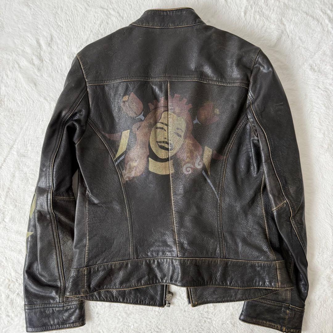 ディーゼル ライダースジャケット M ダメージ加工 ブラック レザージャケット DIESEL】メンズ レザー ジャケット｜トレンチ・バイカー・パーファ