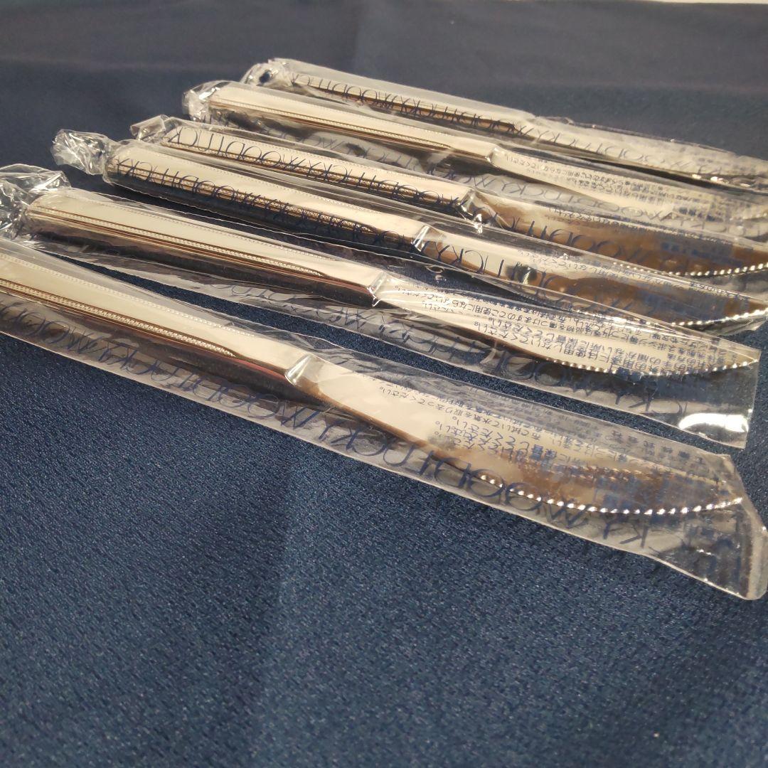 新品 ラッキーウッド 18-12 ロマンス デザート ディナーナイフ 6本