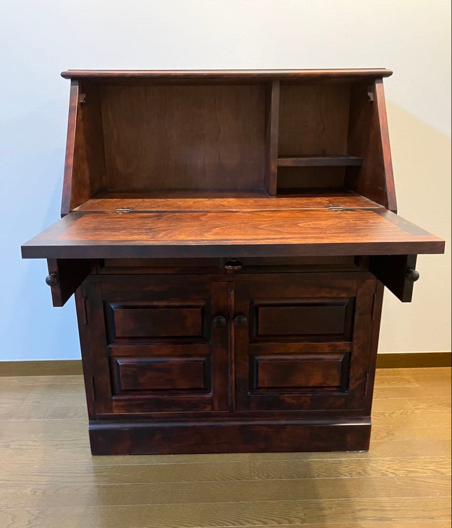 美品 ライティングビューロー、北海道民芸家具、ダークブラウン - メルカリ